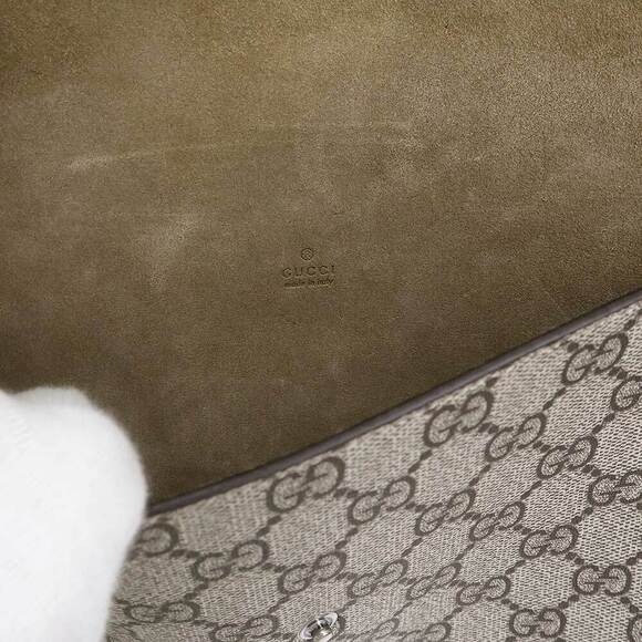 Gucci Jackie Crossbody Bag GG Supreme Leather Beige Ebony Brown - Picture 9 of 9